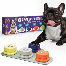 Dog Buttons for Communication Starter Pack with Mat Dog Talking Button Set Recordable Dog Voice Training Buttons