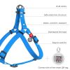 Waterproof Dog Harness Blue Color M Size 20-32 inch Heavy Duty Durable Dog Harness for Medium Dogs