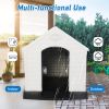 Dog House Outdoor Plastic Weatherproof Kennel House with Elevated Floor, 35.5" L x 37.5" W x 39"H