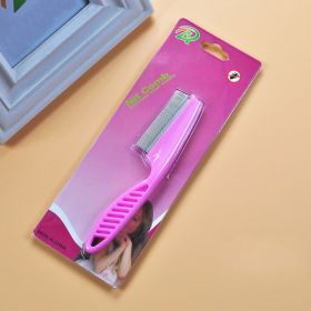 Pet Hair Removal Combs Grooming Brush Dog Cat Puppy Kitty Rabbit Massage Comb Flea Remover Home Pets Care Bath Cleaning Tool (Color: S Pink Card)