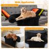 Black Plush Calming Dog Couch Bed with Anti-Slip Bottom