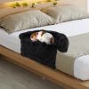 Black Plush Calming Dog Couch Bed with Anti-Slip Bottom