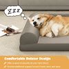 Egg-Foam Dog Crate Bed with 3-Side Bolster and Removable Washable Bed Cover